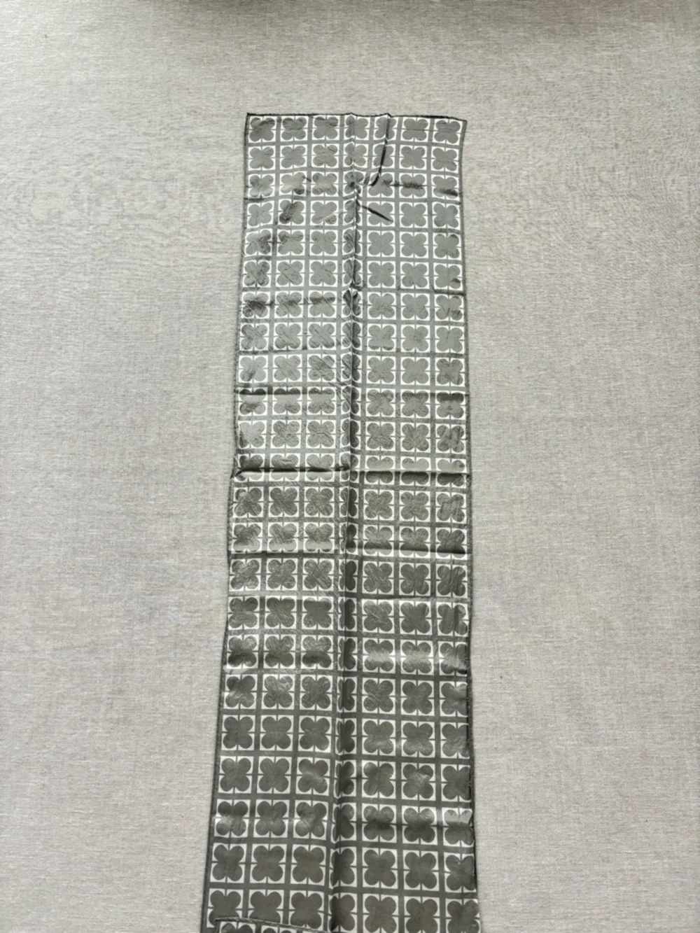 Liz Claiborne silk geometric patterned grey delicate elegant scarf.